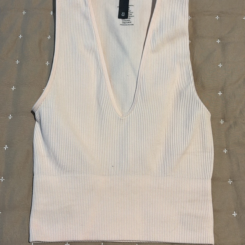 Women's Cream Sleeveless Top
